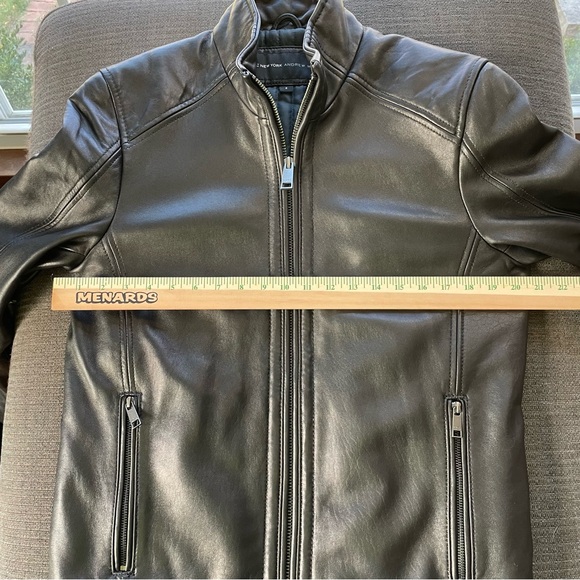 Andrew Marc New York Genuine Leather Moto Cafe Racer Jacket - Picture 9 of 12